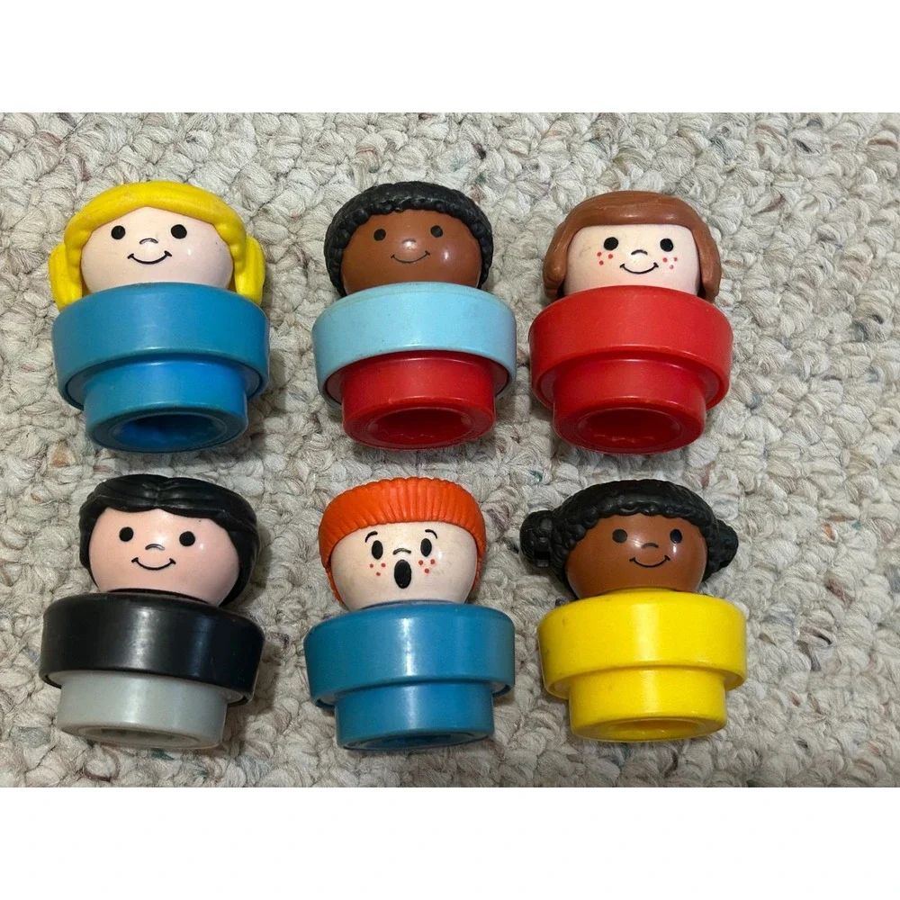 Vintage Fisher Price Little People Figures Lot of 6 1990s Chunky Plastic Toys